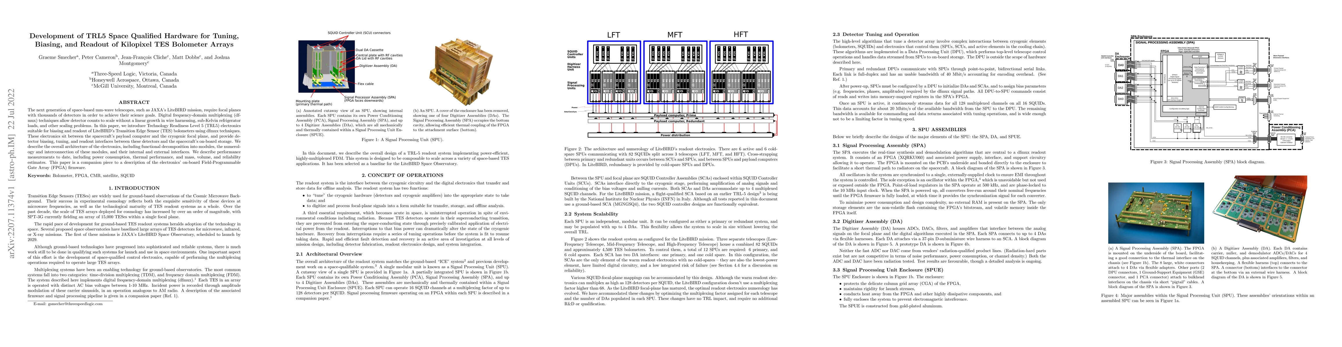 Thumbnail for Development of TRL5 Space Qualified Hardware for Tuning, Biasing, and
  Readout of Kilopixel TES Bolometer Arrays