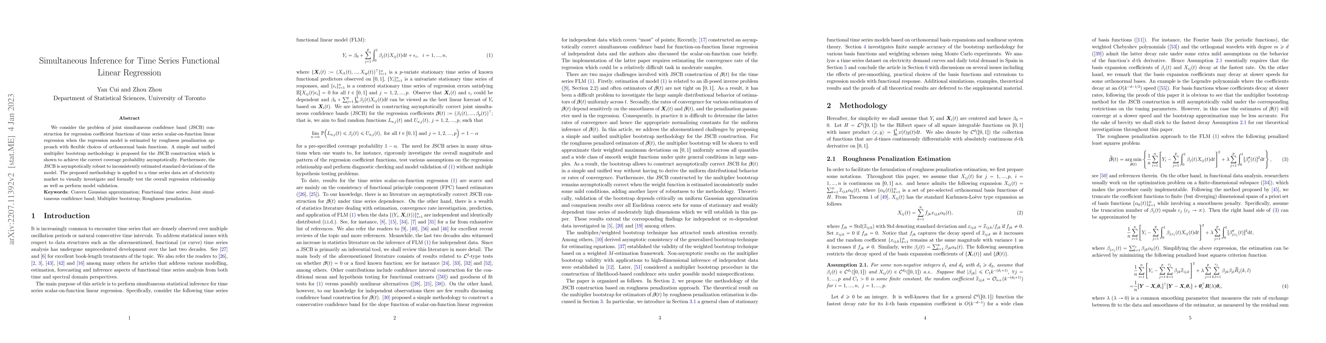 Thumbnail for Simultaneous Inference for Time Series Functional Linear Regression
