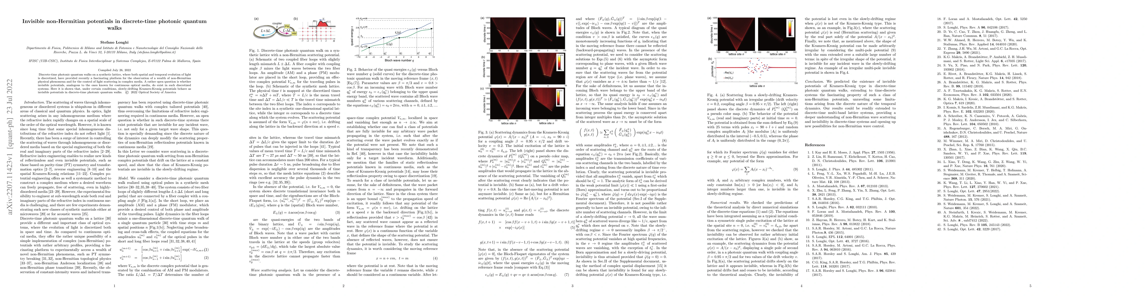 Thumbnail for Invisible non-Hermitian potentials in discrete-time photonic quantum
  walks