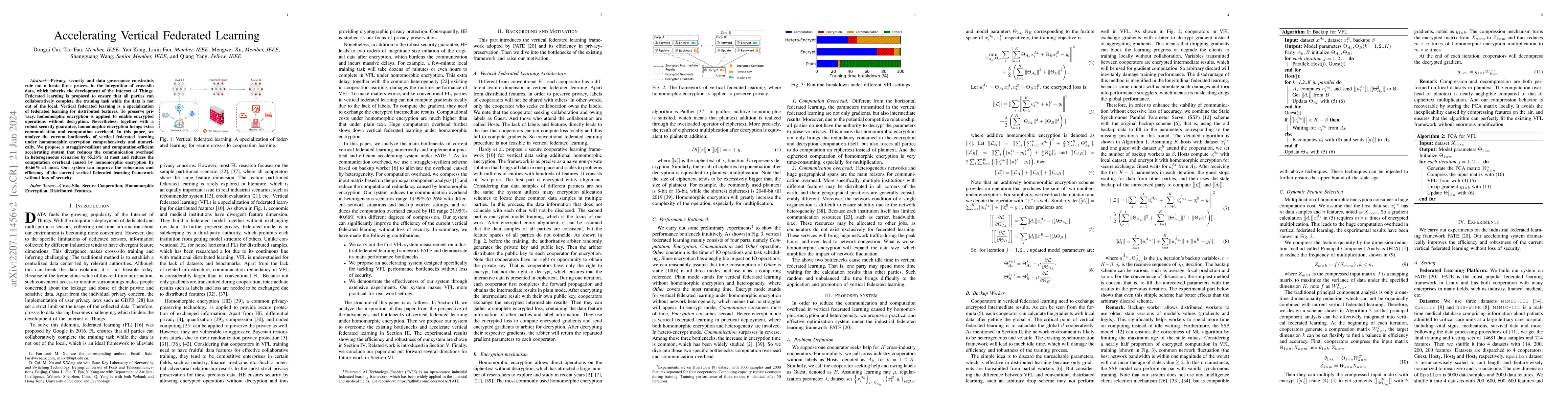 Thumbnail for Accelerating Vertical Federated Learning