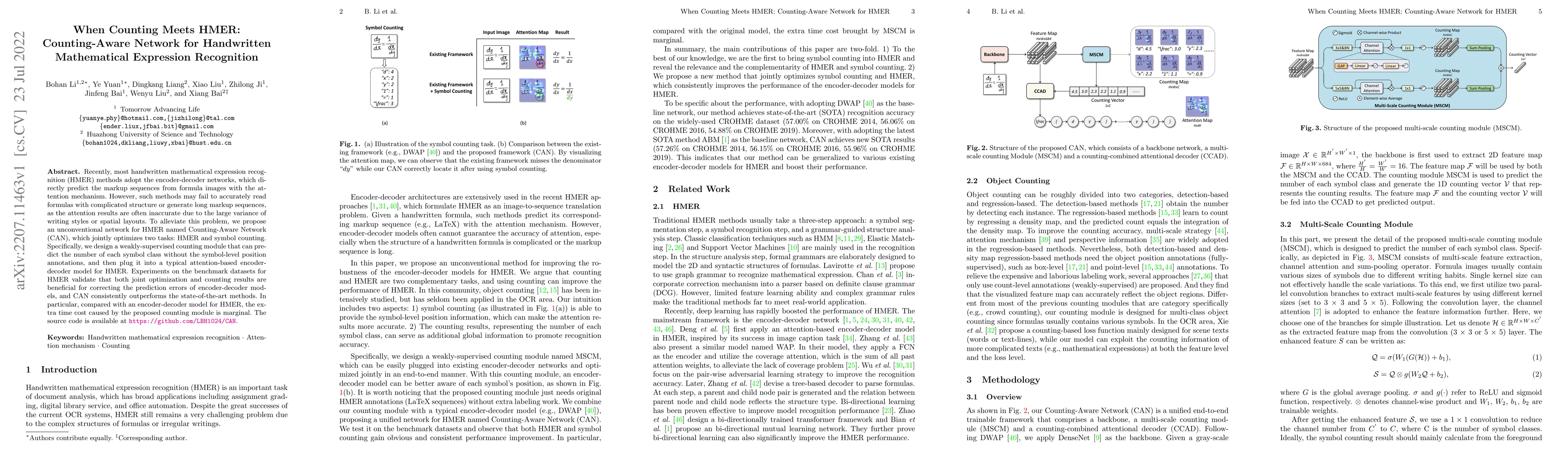Thumbnail for When Counting Meets HMER: Counting-Aware Network for Handwritten
  Mathematical Expression Recognition
