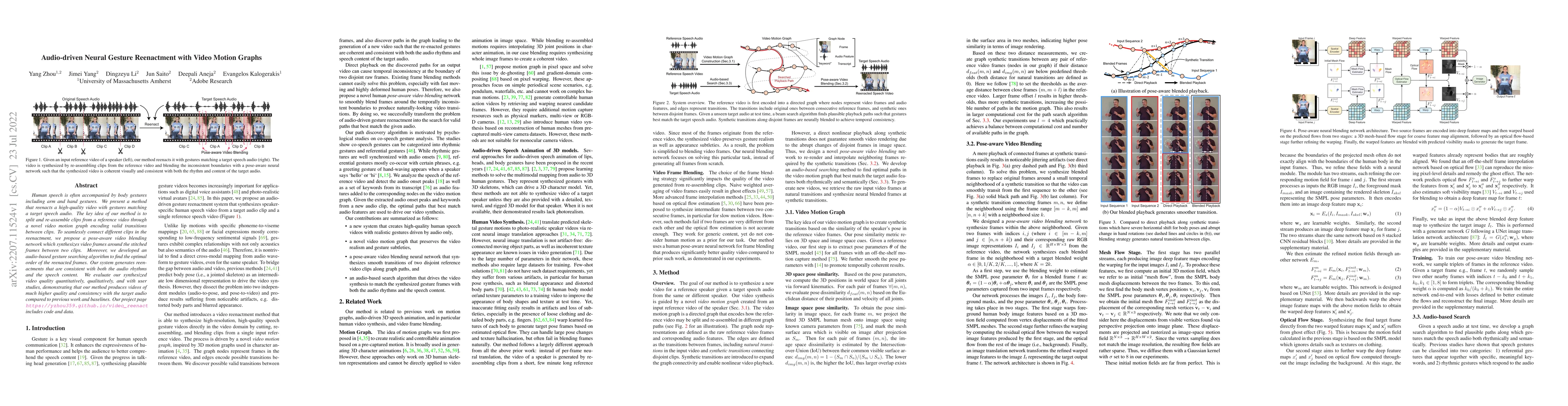 Thumbnail for Audio-driven Neural Gesture Reenactment with Video Motion Graphs