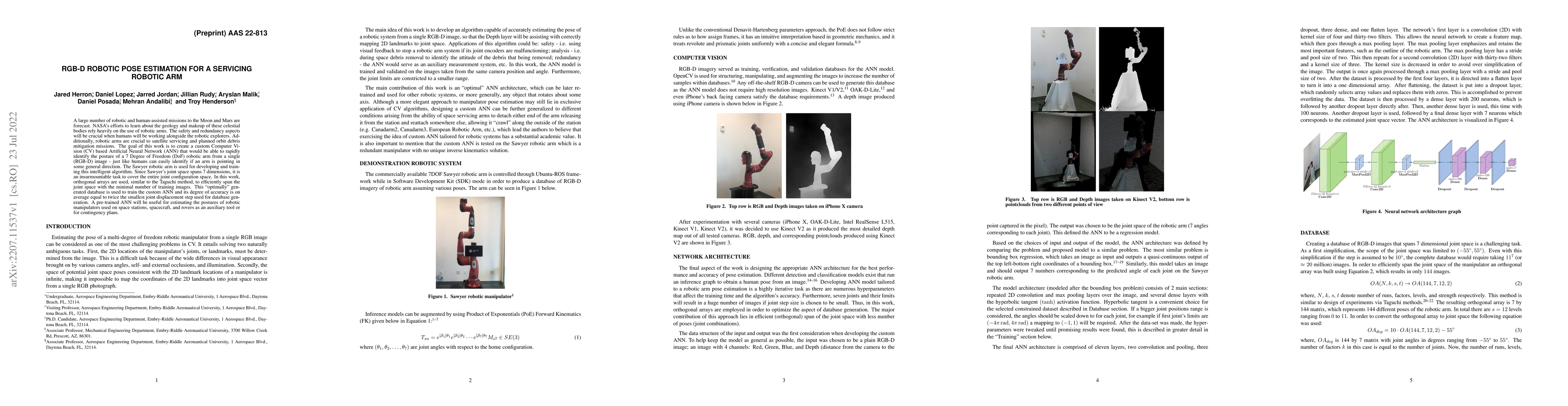 Thumbnail for RGB-D Robotic Pose Estimation For a Servicing Robotic Arm