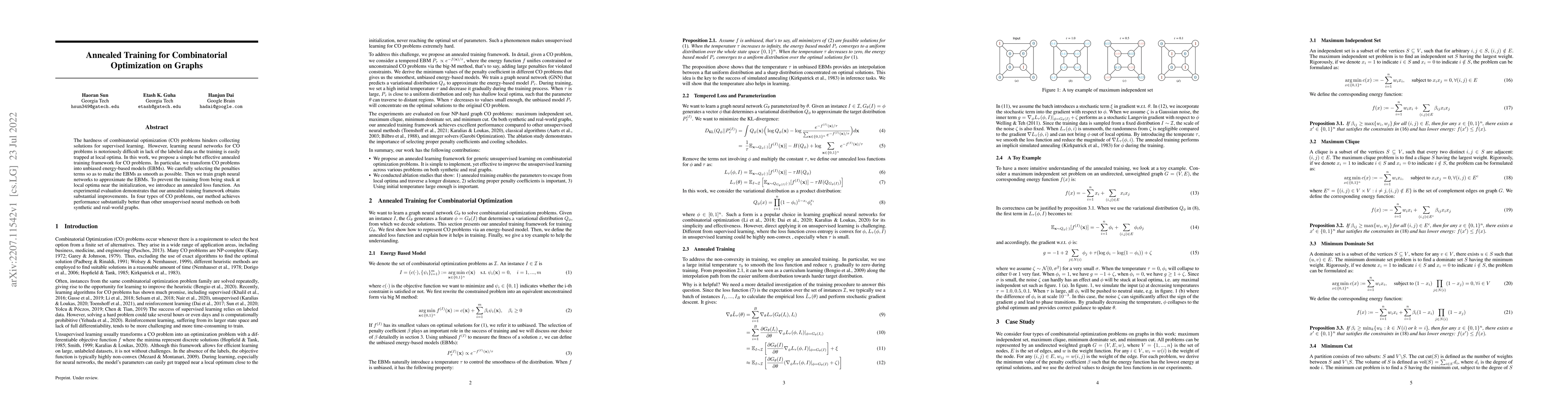 Thumbnail for Annealed Training for Combinatorial Optimization on Graphs