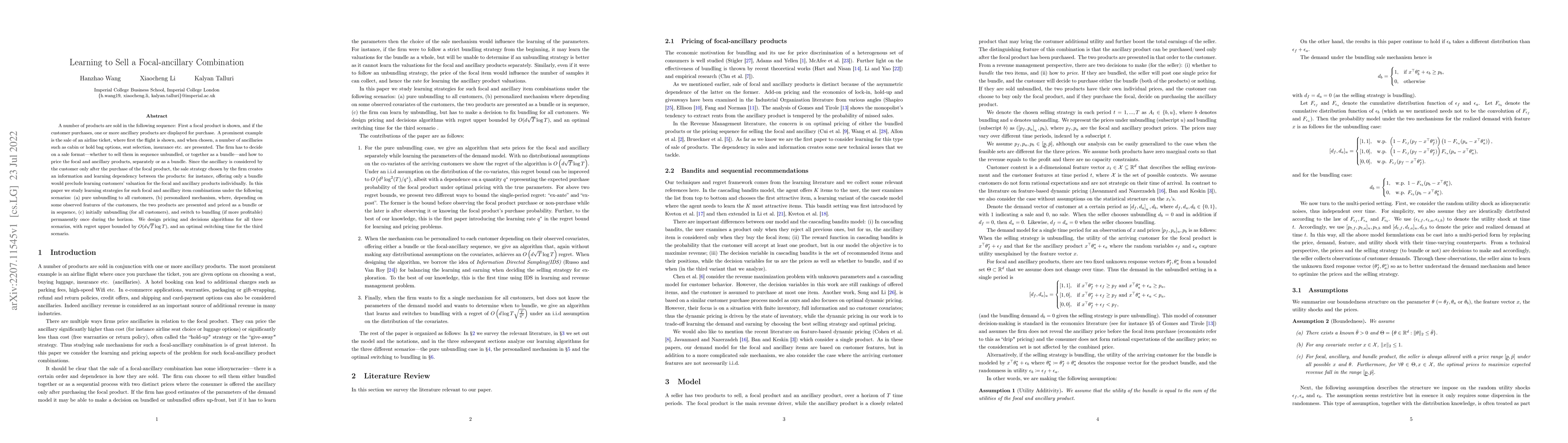 Thumbnail for Learning to Sell a Focal-ancillary Combination