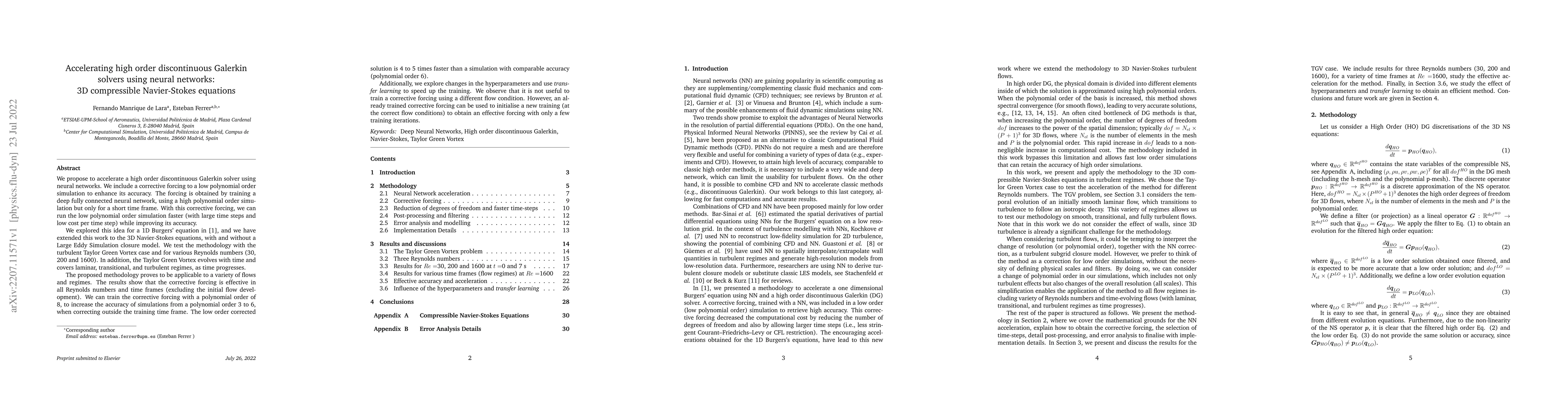 Thumbnail for Accelerating high order discontinuous Galerkin solvers using neural
  networks: 3D compressible Navier-Stokes equations