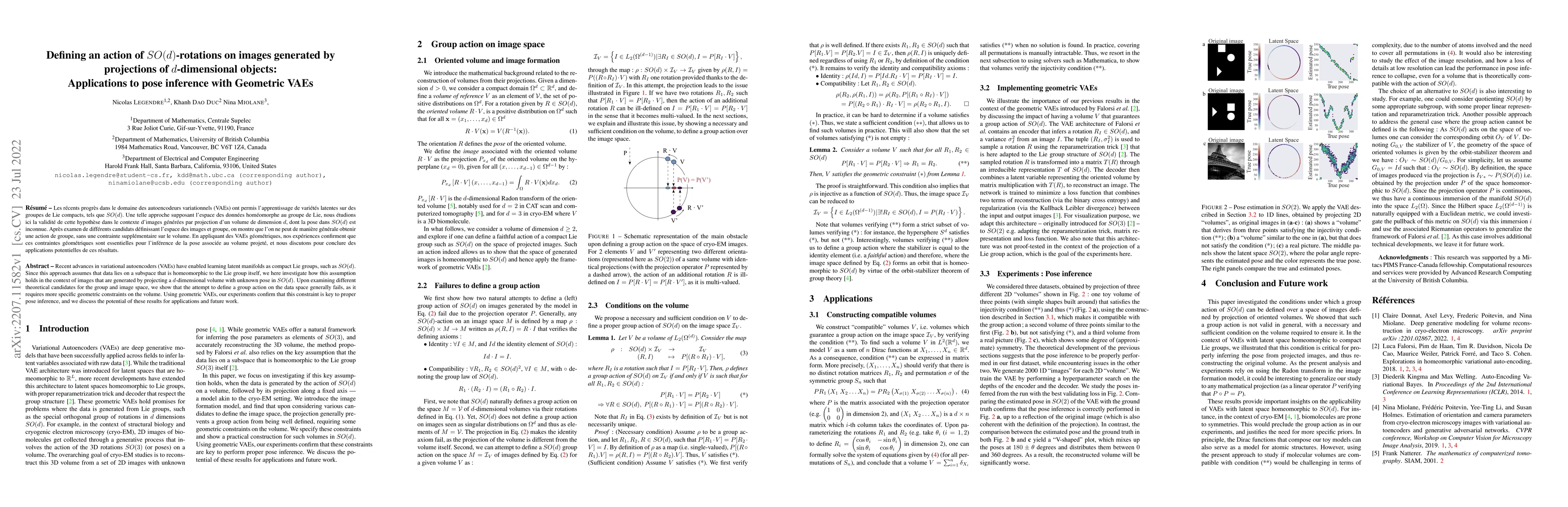 Thumbnail for Defining an action of SO(d)-rotations on images generated by projections
  of d-dimensional objects: Applications to pose inference with Geometric VAEs