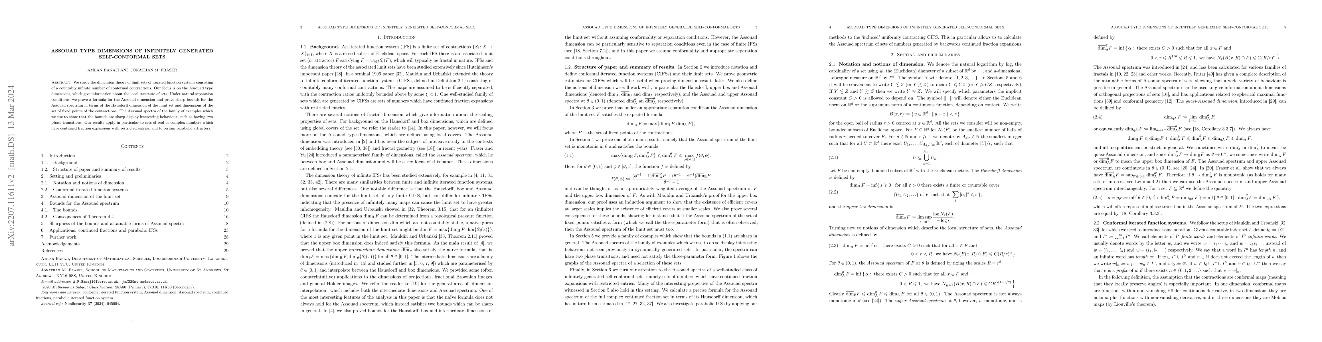 Thumbnail for Assouad type dimensions of infinitely generated self-conformal sets