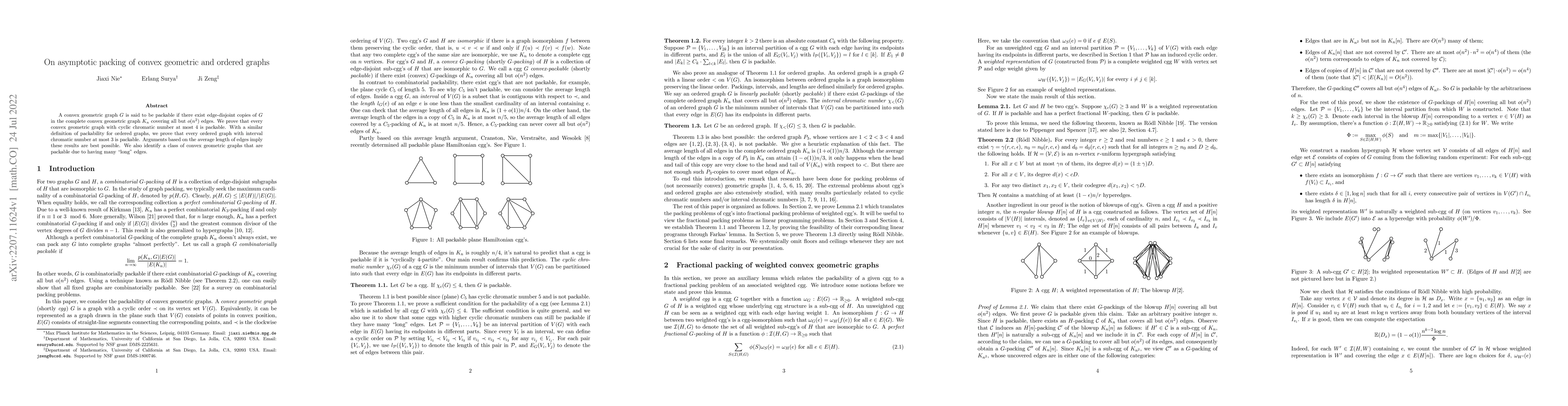 Thumbnail for On asymptotic packing of convex geometric and ordered graphs