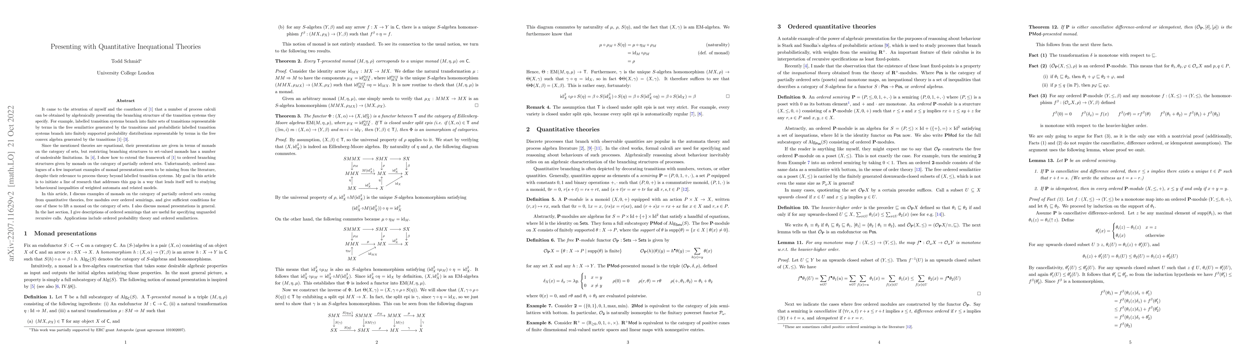 Thumbnail for Presenting with Quantitative Inequational Theories