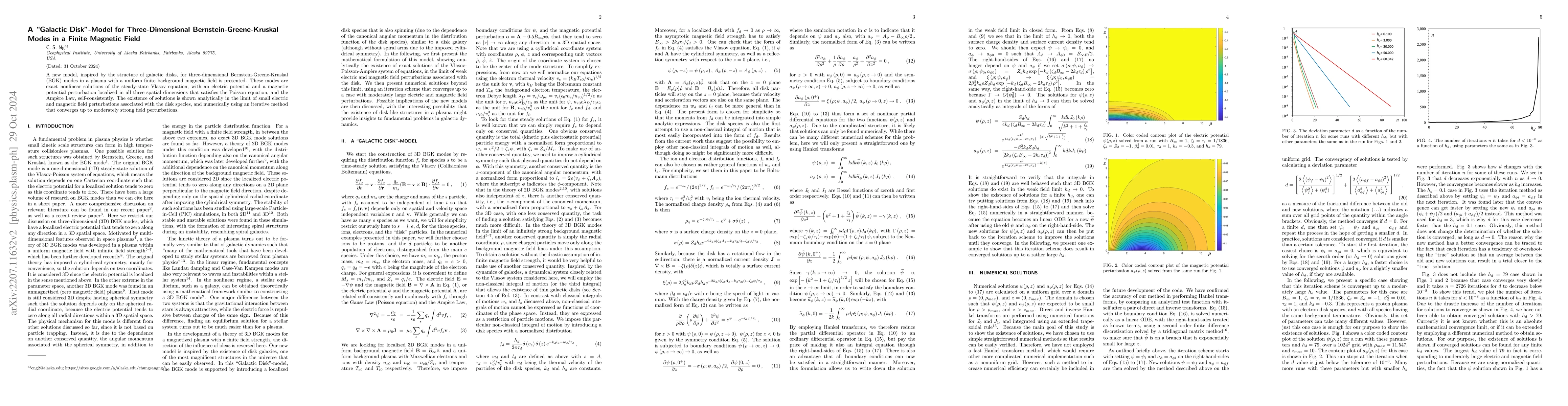 Thumbnail for A "Galactic Disk"-Model for Three-Dimensional Bernstein-Greene-Kruskal
  Modes in a Finite Magnetic Field