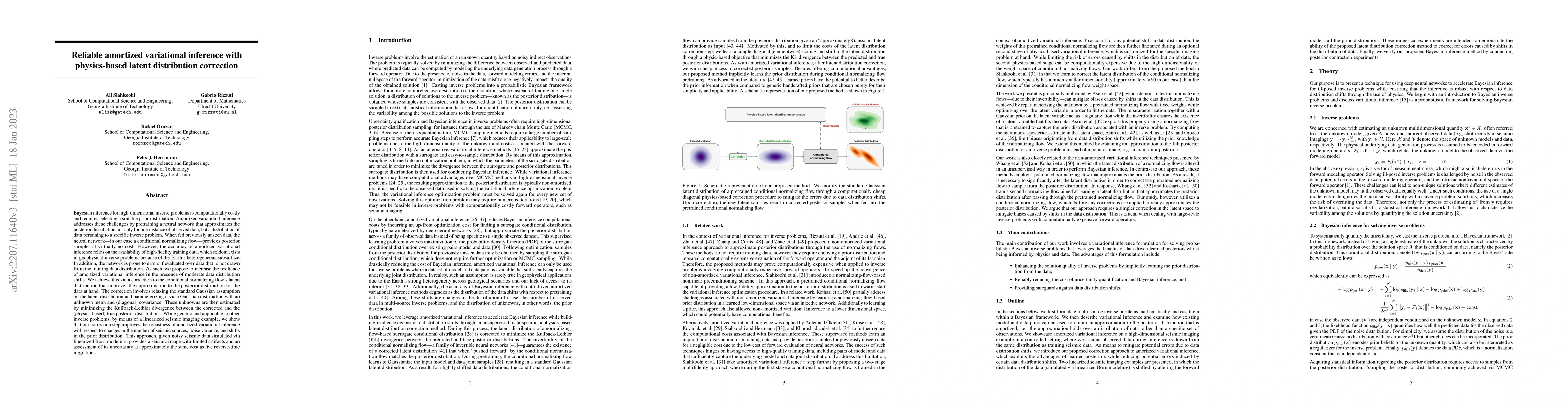 Thumbnail for Reliable amortized variational inference with physics-based latent
  distribution correction