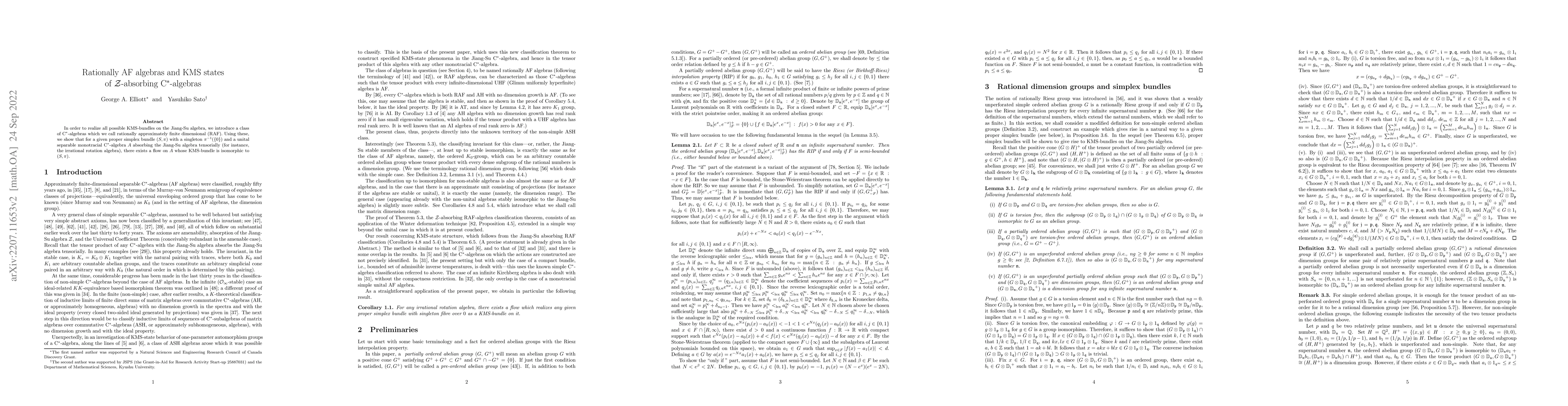 Thumbnail for Rationally AF algebras and KMS states of Z-absorbing C*-algebras