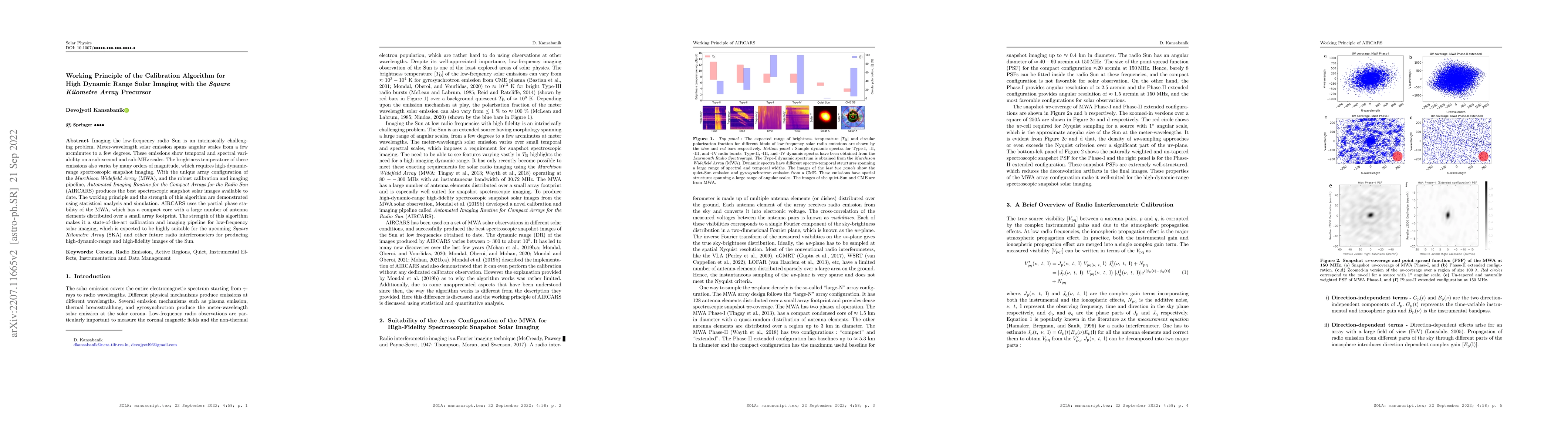 Thumbnail for Working Principle of the Calibration Algorithm for High Dynamic Range
  Solar Imaging with Square Kilometre Array Precursor