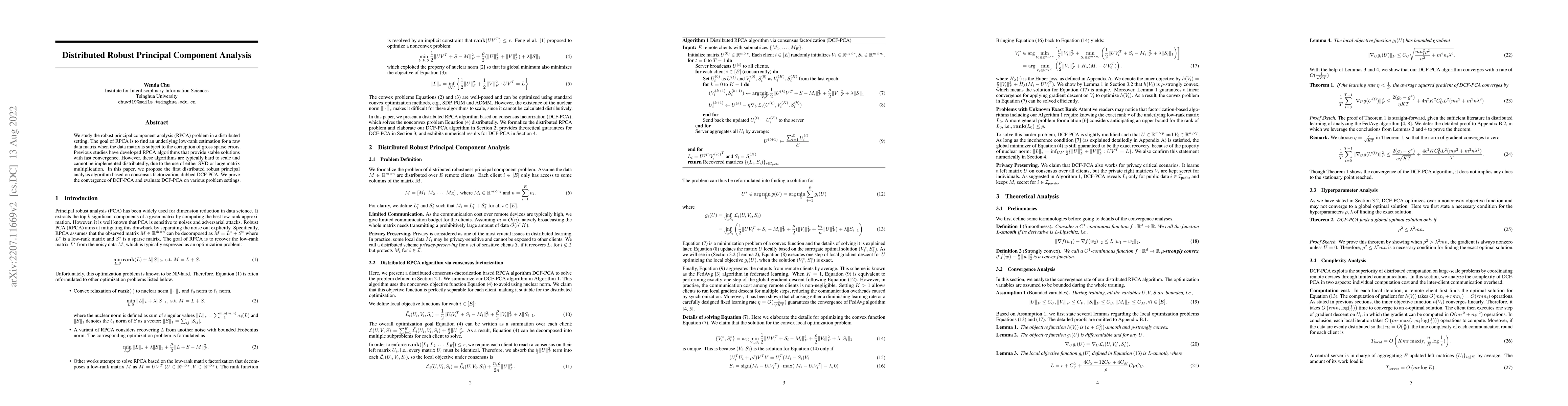 Thumbnail for Distributed Robust Principal Component Analysis