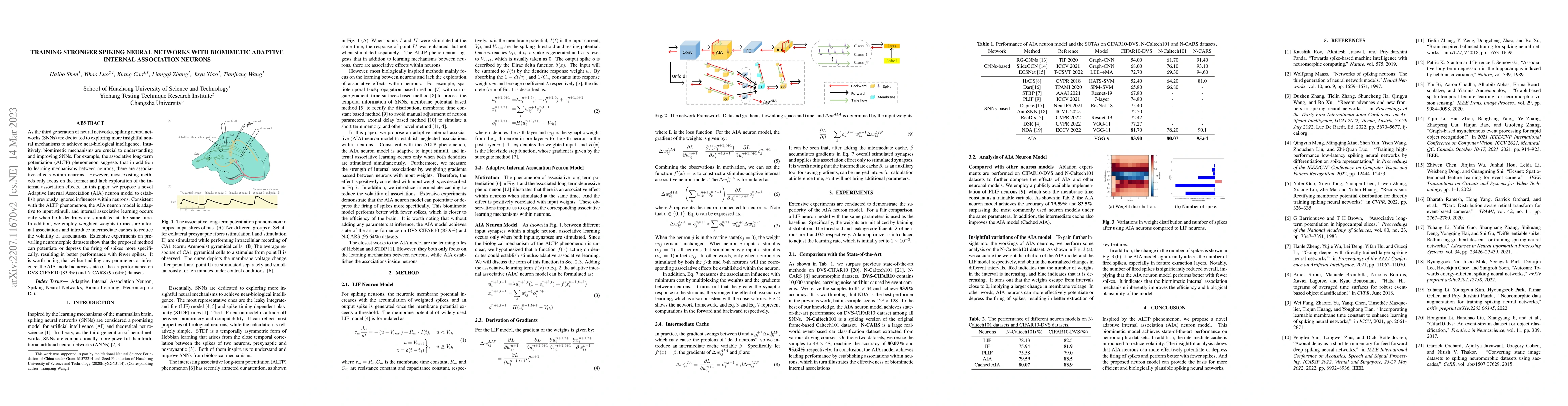 Thumbnail for Training Stronger Spiking Neural Networks with Biomimetic Adaptive
  Internal Association Neurons
