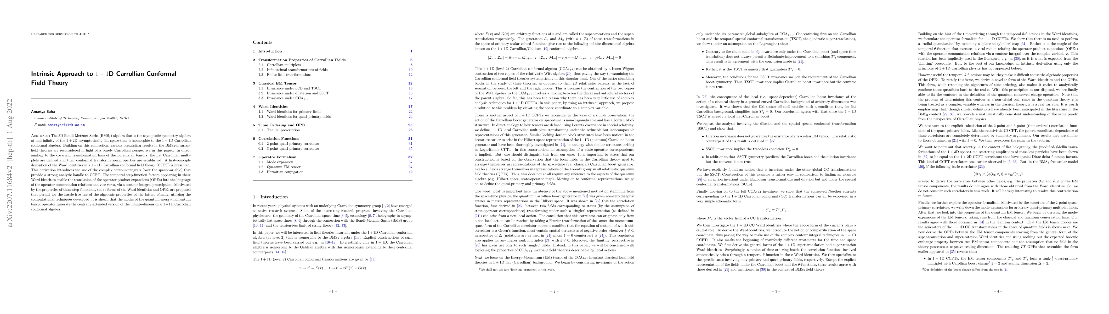 Thumbnail for Intrinsic Approach to $1+1$D Carrollian Conformal Field Theory