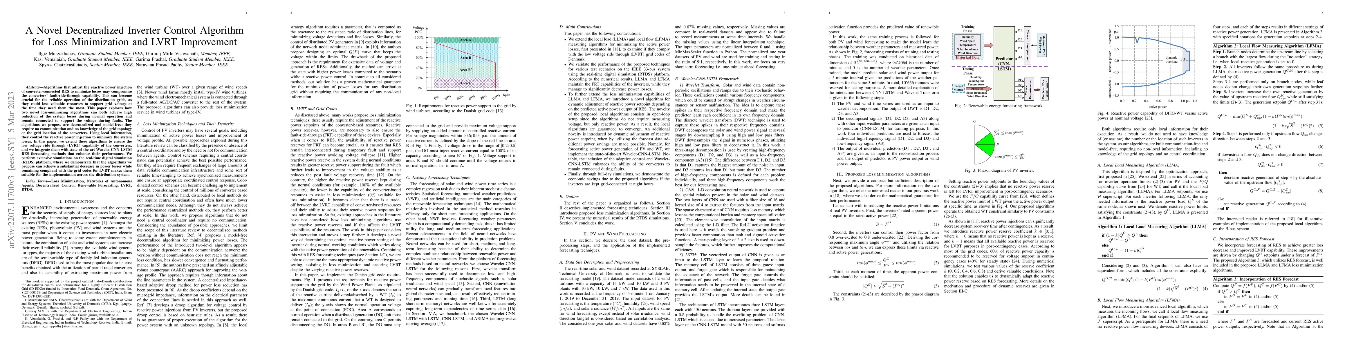 Thumbnail for A Novel Decentralized Inverter Control Algorithm for Loss Minimization
  and LVRT Improvement