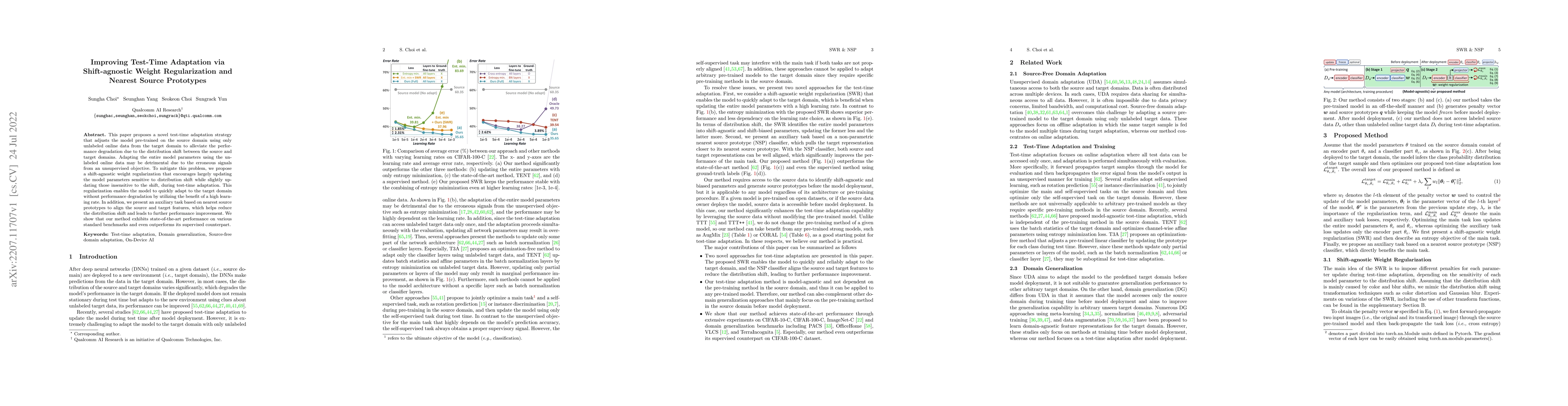Thumbnail for Improving Test-Time Adaptation via Shift-agnostic Weight Regularization
  and Nearest Source Prototypes