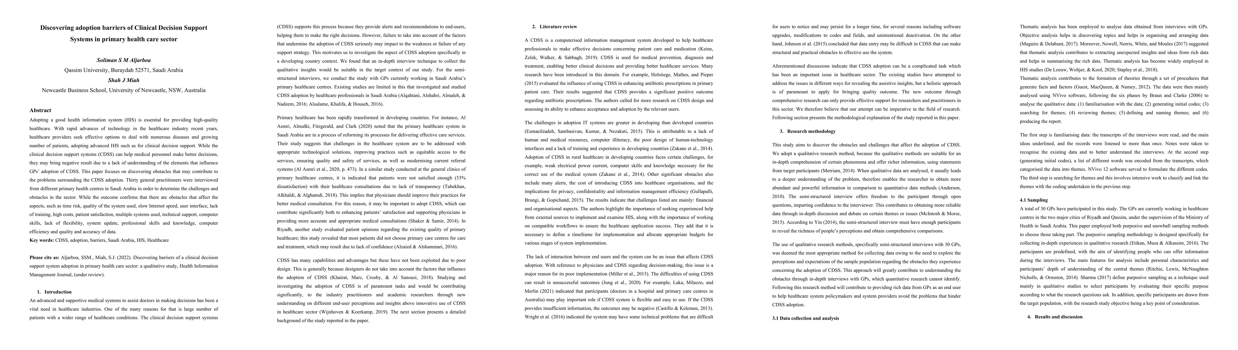Thumbnail for Discovering adoption barriers of Clinical Decision Support Systems in
  primary health care sector