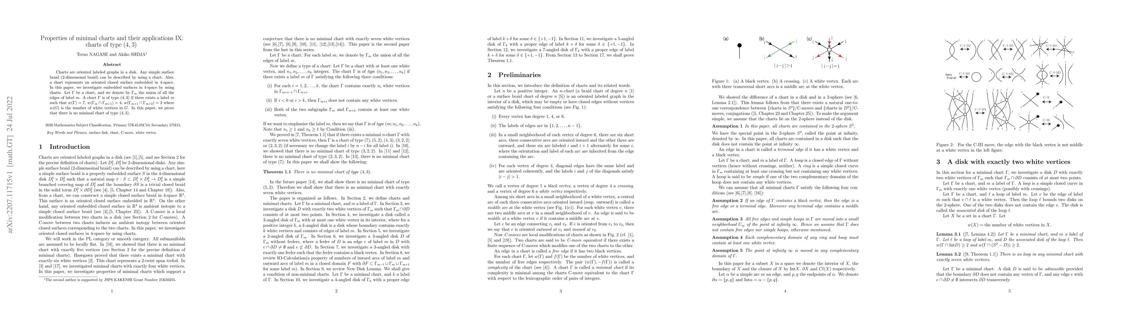 Thumbnail for Properties of minimal charts and their applications IX: charts of type
  $(4,3)$