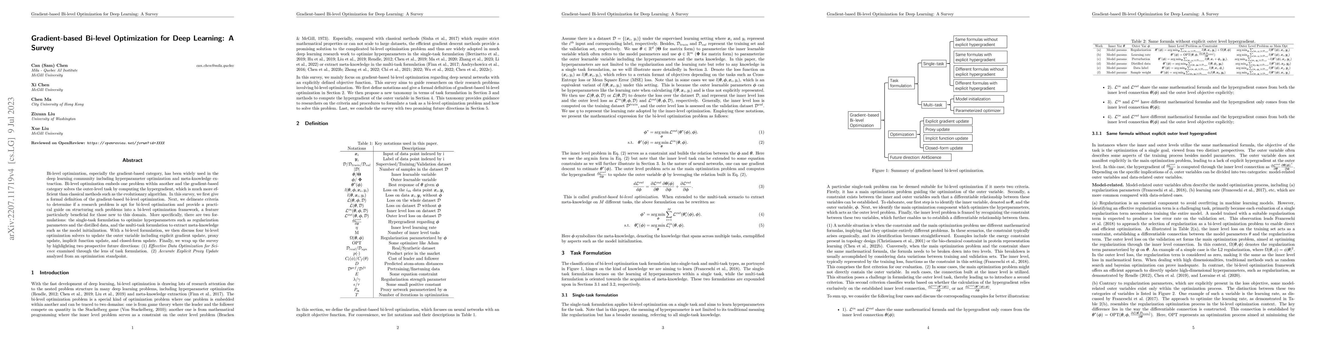 Thumbnail for Gradient-based Bi-level Optimization for Deep Learning: A Survey
