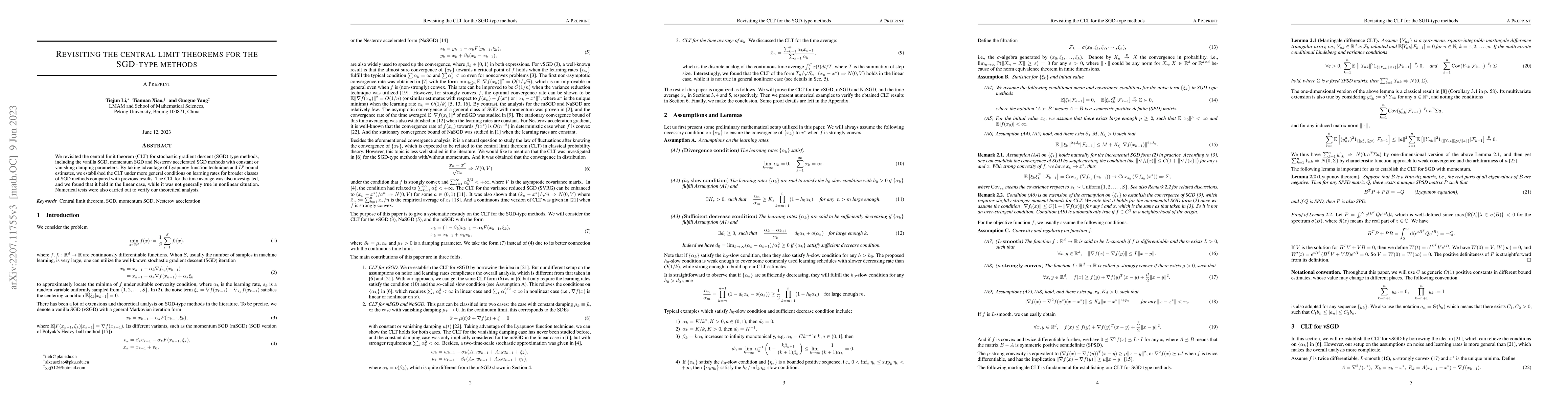 Thumbnail for Revisiting the central limit theorems for the SGD-type methods