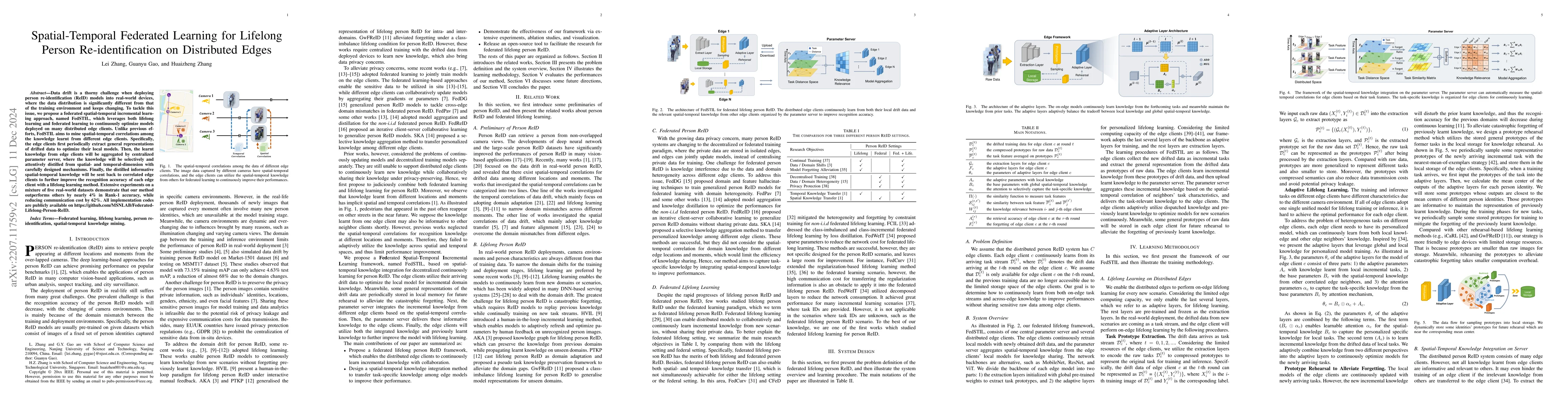 Thumbnail for Spatial-Temporal Federated Learning for Lifelong Person
  Re-identification on Distributed Edges