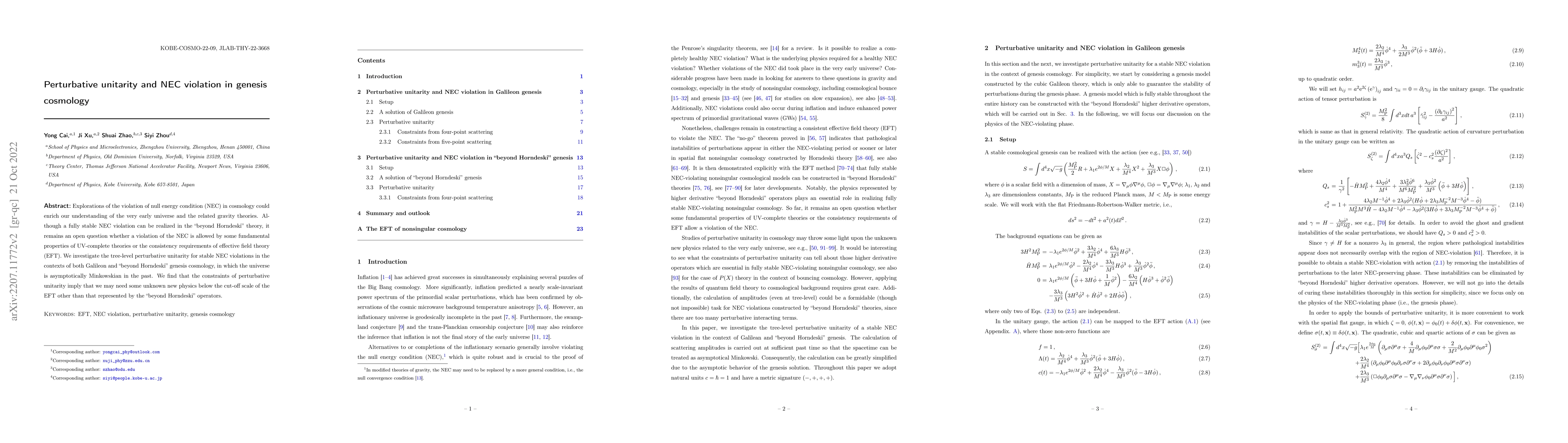 Thumbnail for Perturbative unitarity and NEC violation in genesis cosmology