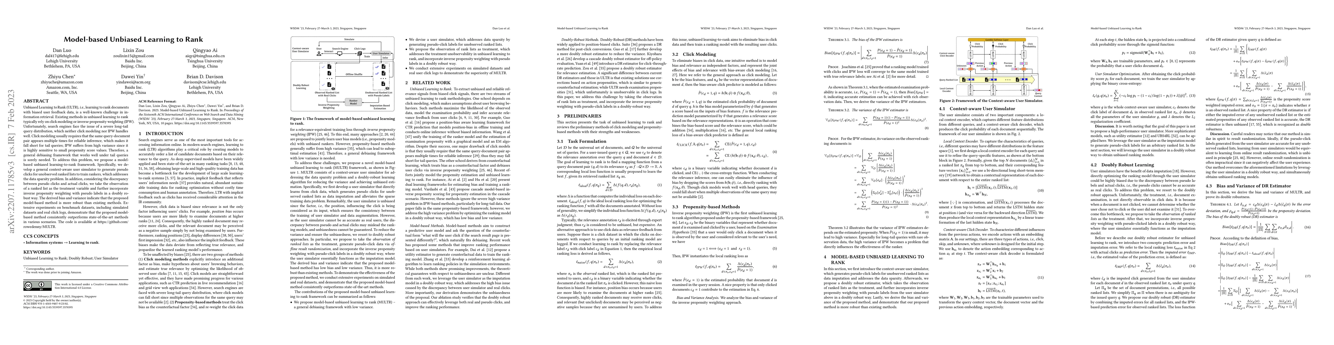 Thumbnail for Model-based Unbiased Learning to Rank