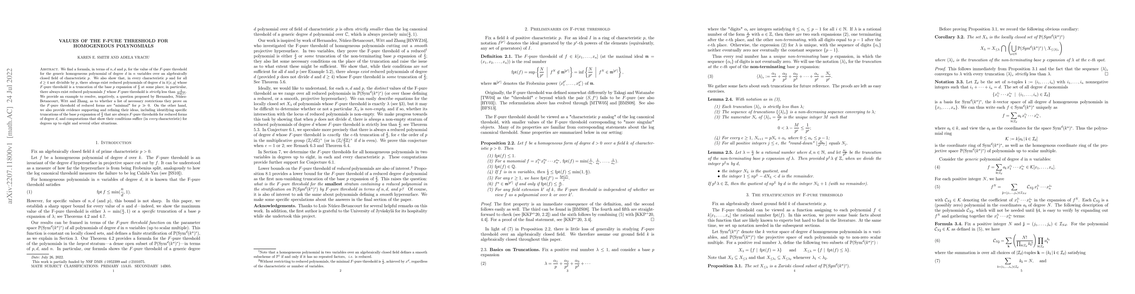 Thumbnail for Values of the F-pure threshold for homogeneous polynomials