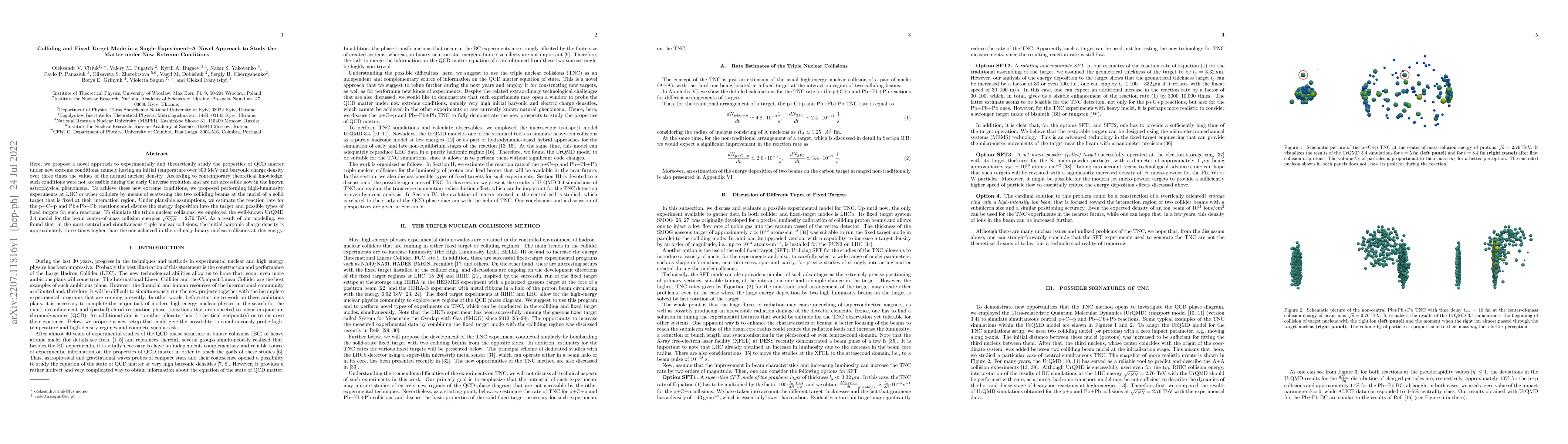 Thumbnail for Colliding and Fixed Target Mode in a Single Experiment -- A Novel
  Approach to Study the Matter under New Extreme Conditions