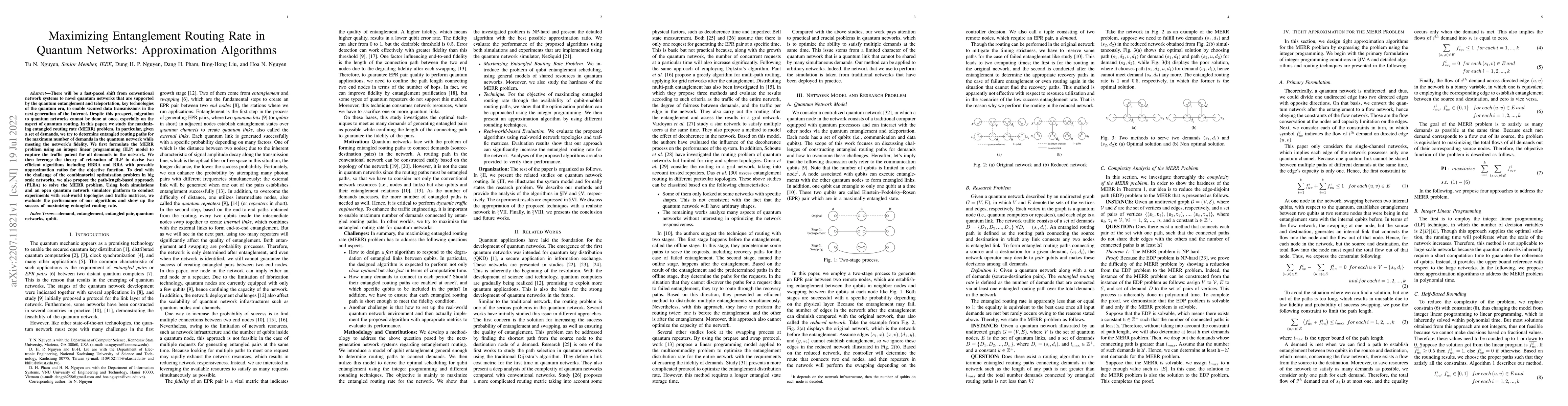 Thumbnail for Maximizing Entanglement Routing Rate in Quantum Networks: Approximation
  Algorithms