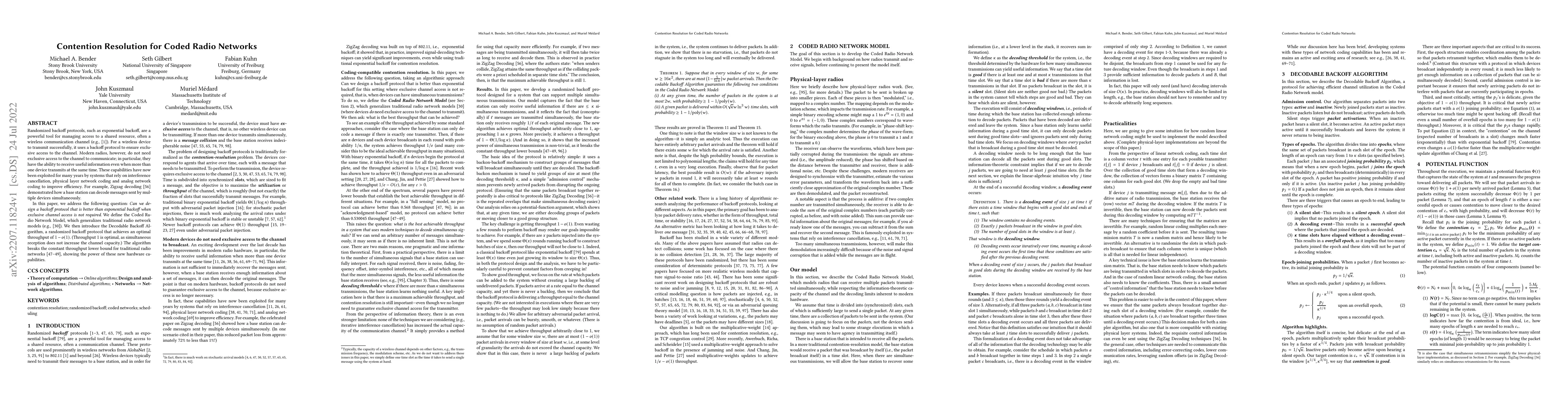 Thumbnail for Contention Resolution for Coded Radio Networks