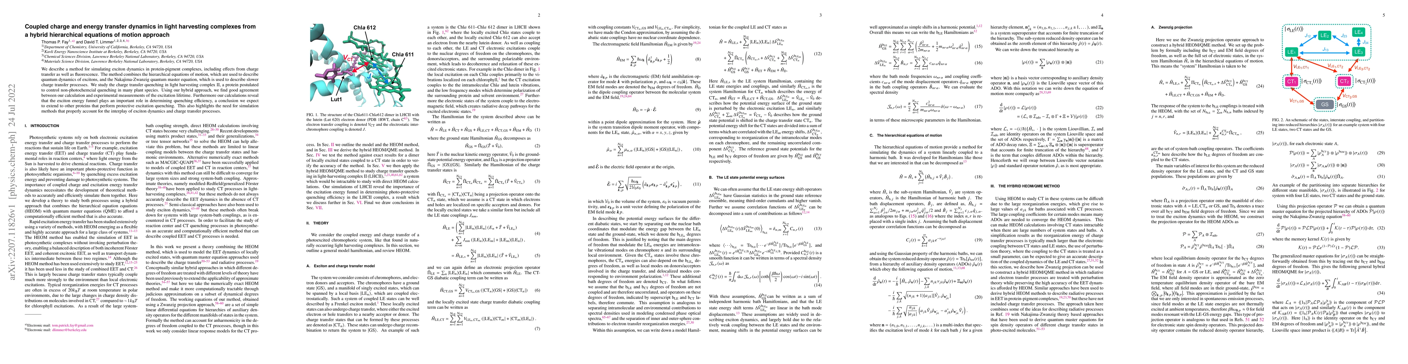 Thumbnail for Coupled charge and energy transfer dynamics in light harvesting
  complexes from a hybrid hierarchical equations of motion approach