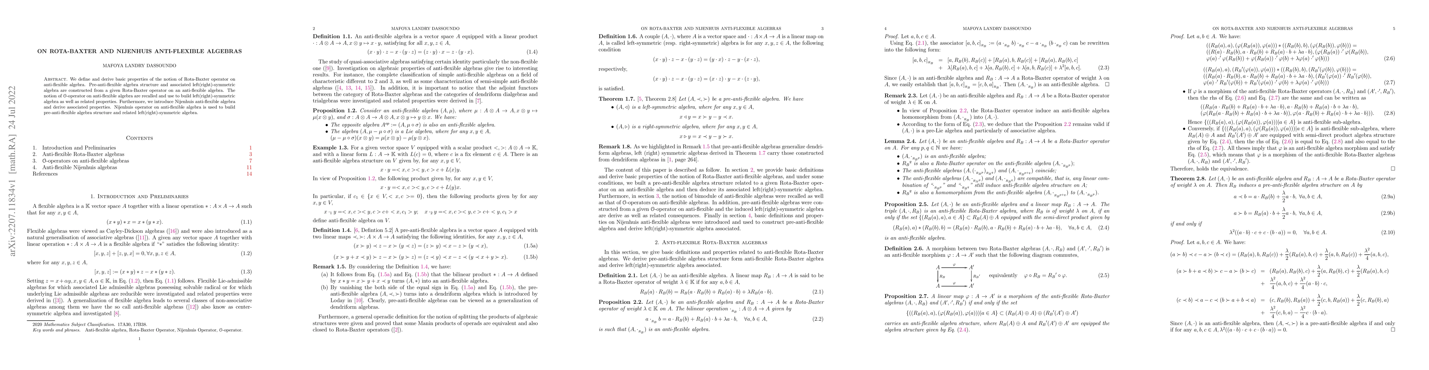 Thumbnail for On Rota-Baxter and Nijenhuis anti-flexible algebras