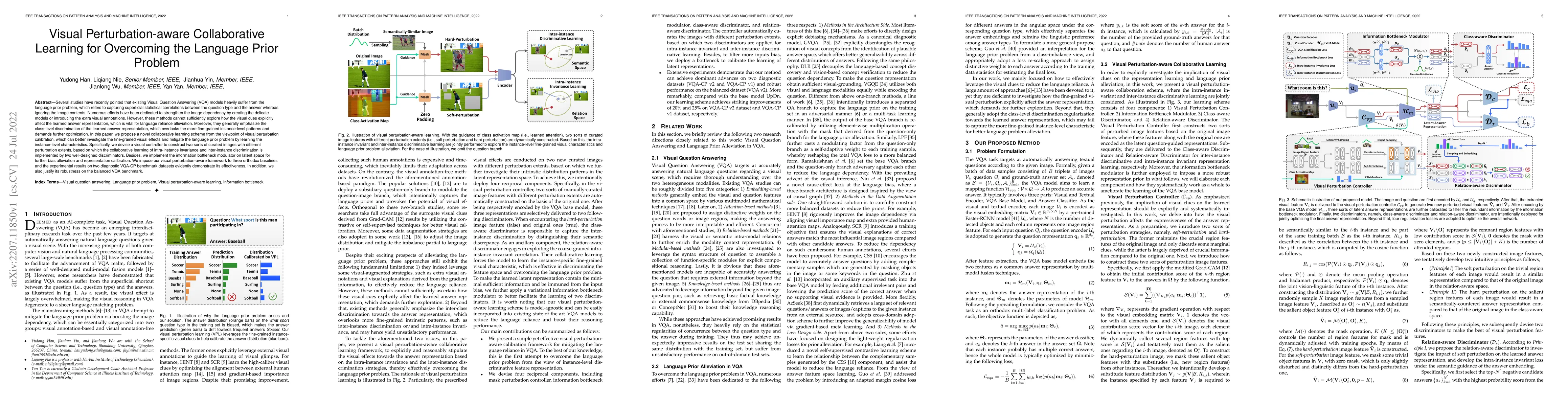 Thumbnail for Visual Perturbation-aware Collaborative Learning for Overcoming the
  Language Prior Problem
