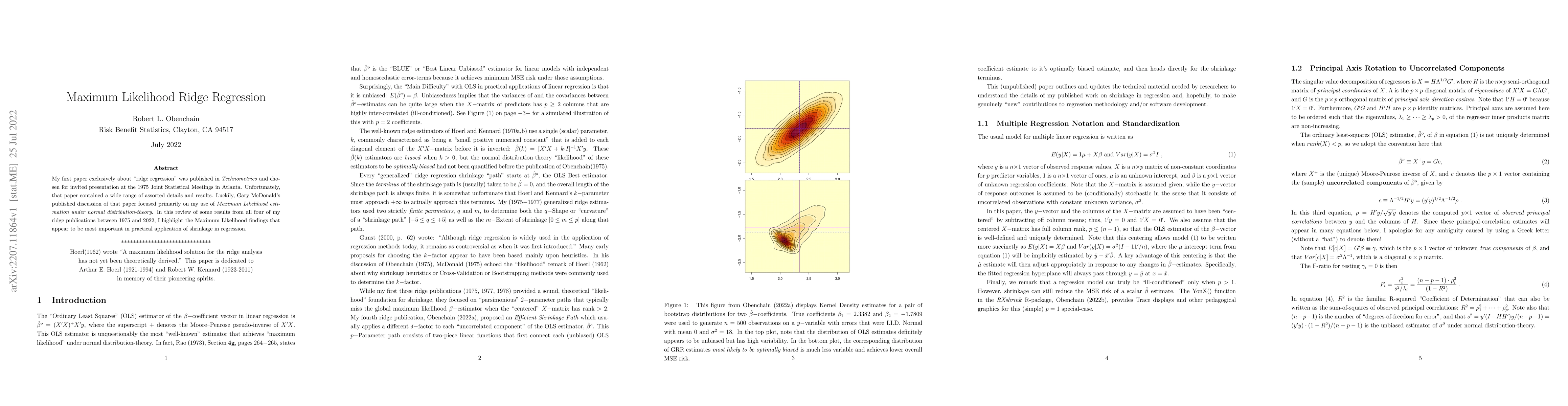 Thumbnail for Maximum Likelihood Ridge Regression