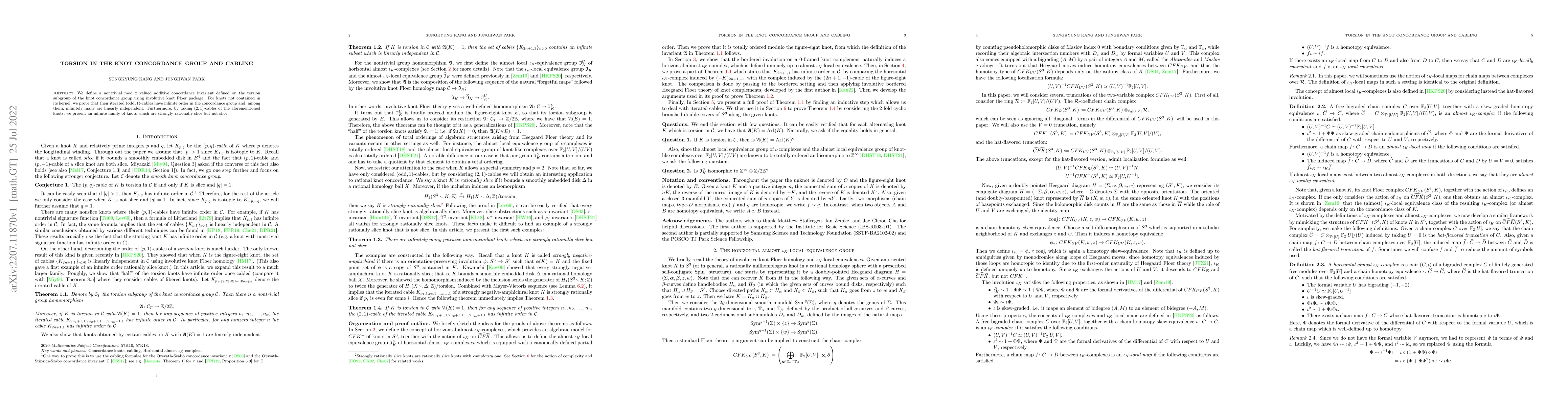 Thumbnail for Torsion in the knot concordance group and cabling