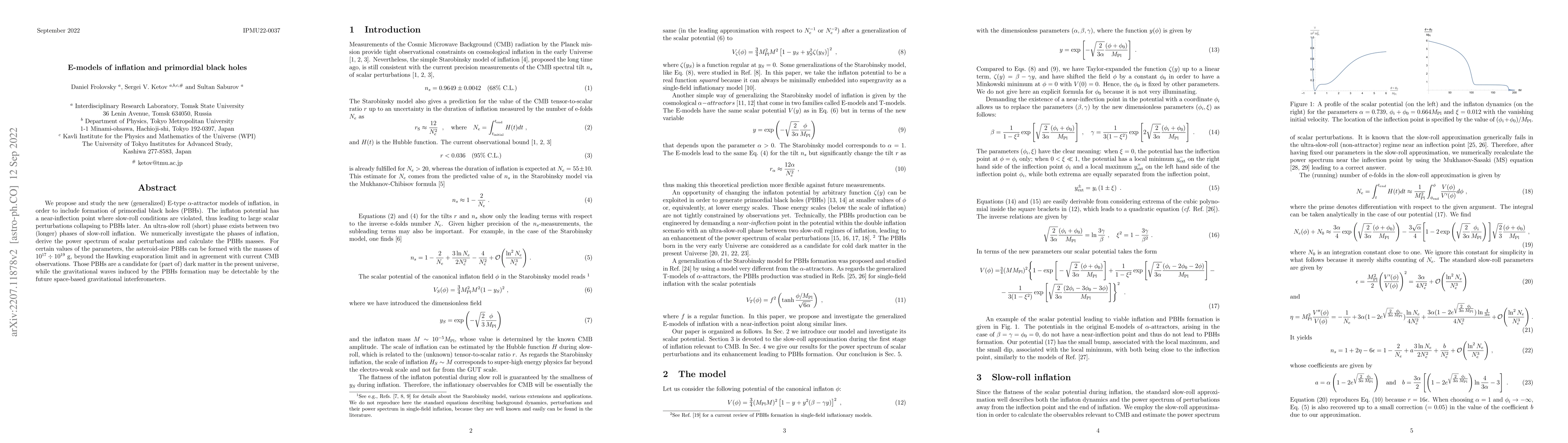 Thumbnail for E-models of inflation and primordial black holes