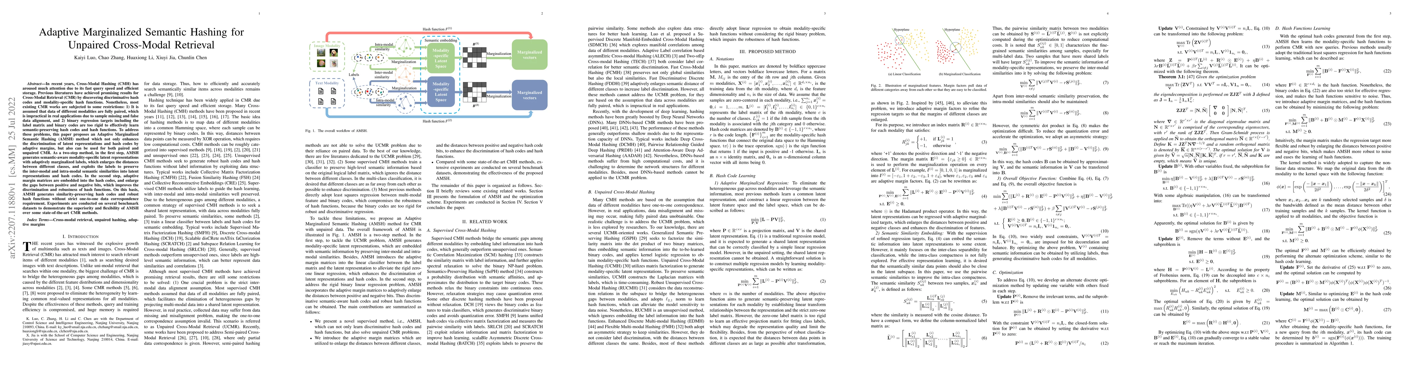 Thumbnail for Adaptive Marginalized Semantic Hashing for Unpaired Cross-Modal
  Retrieval