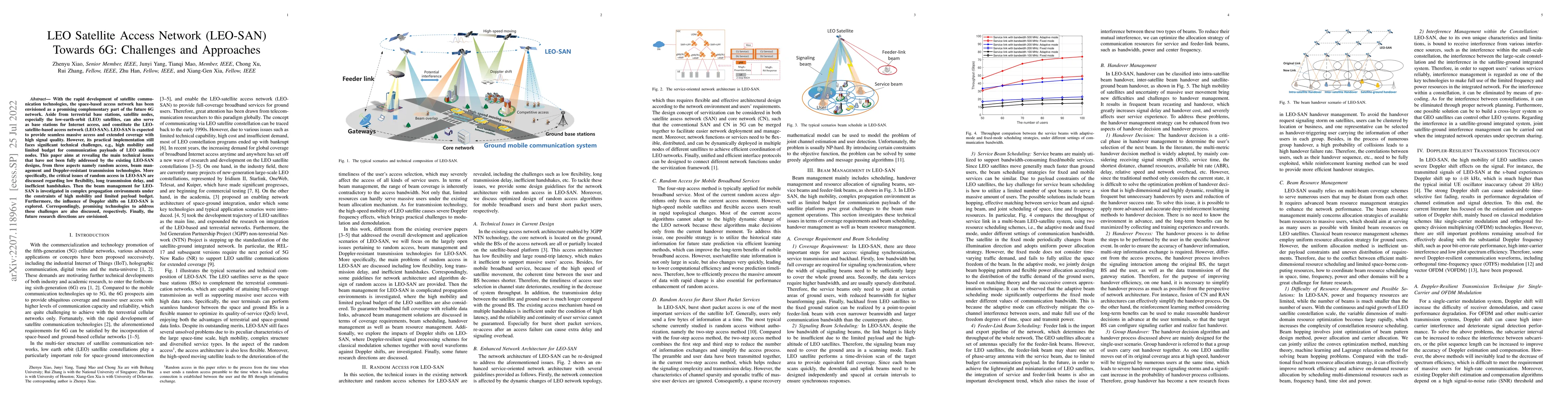 Thumbnail for LEO Satellite Access Network (LEO-SAN) Towards 6G: Challenges and
  Approaches