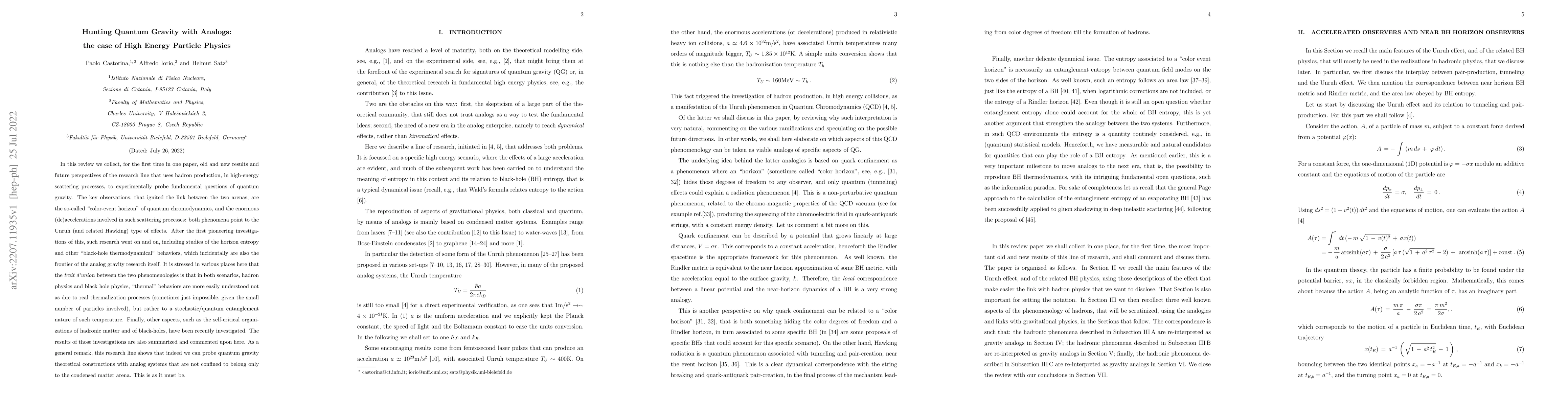 Thumbnail for Hunting Quantum Gravity with Analogs: the case of High Energy Particle
  Physics