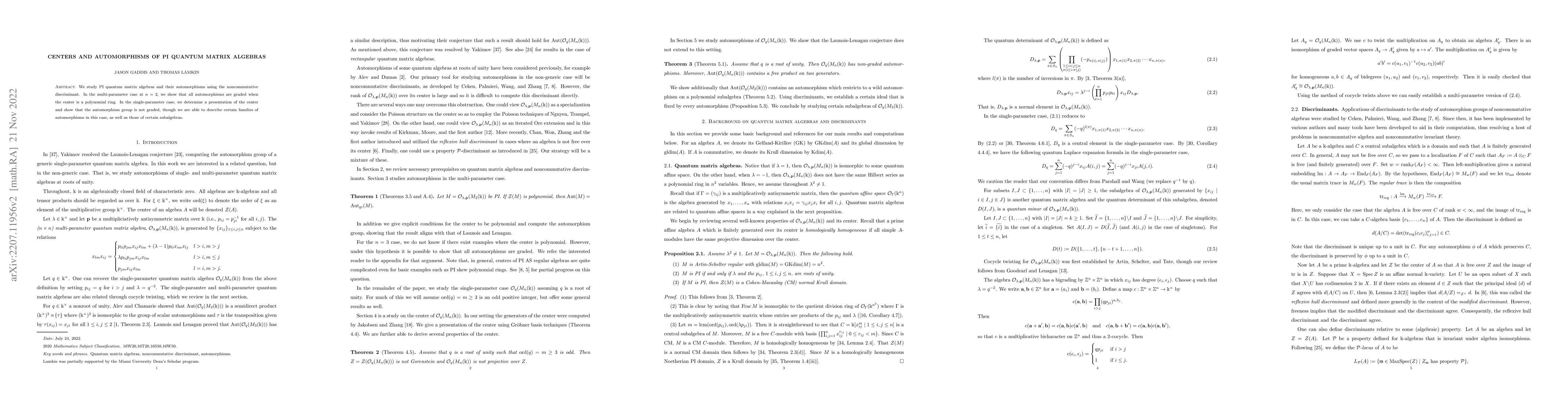 Thumbnail for Centers and automorphisms of PI Quantum Matrix Algebras