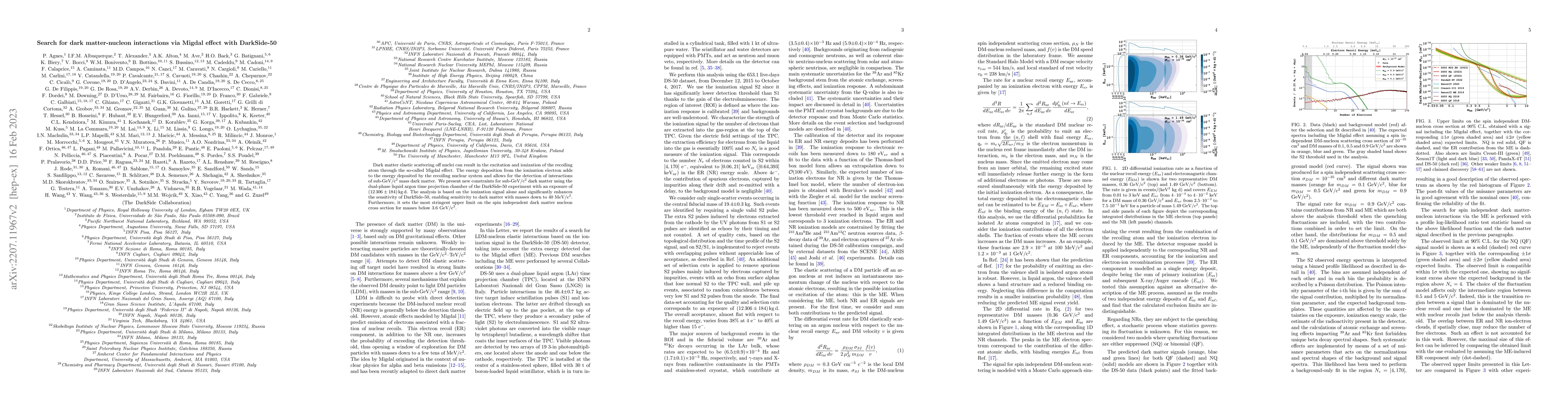 Thumbnail for Search for dark matter-nucleon interactions via Migdal effect with
  DarkSide-50