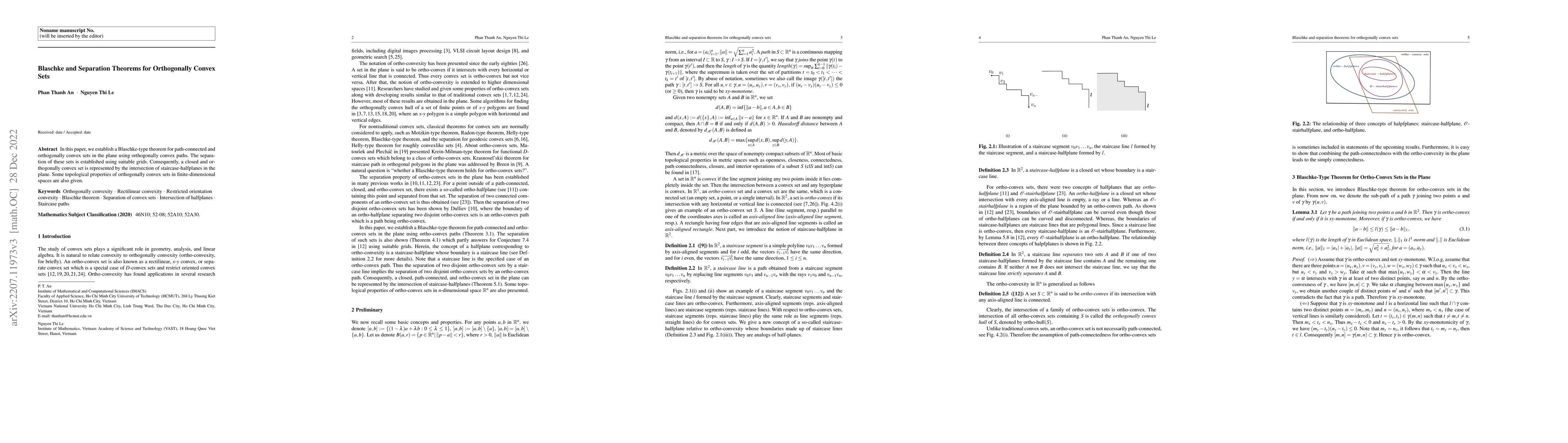 Thumbnail for Blaschke and Separation Theorems for Orthogonally Convex Sets