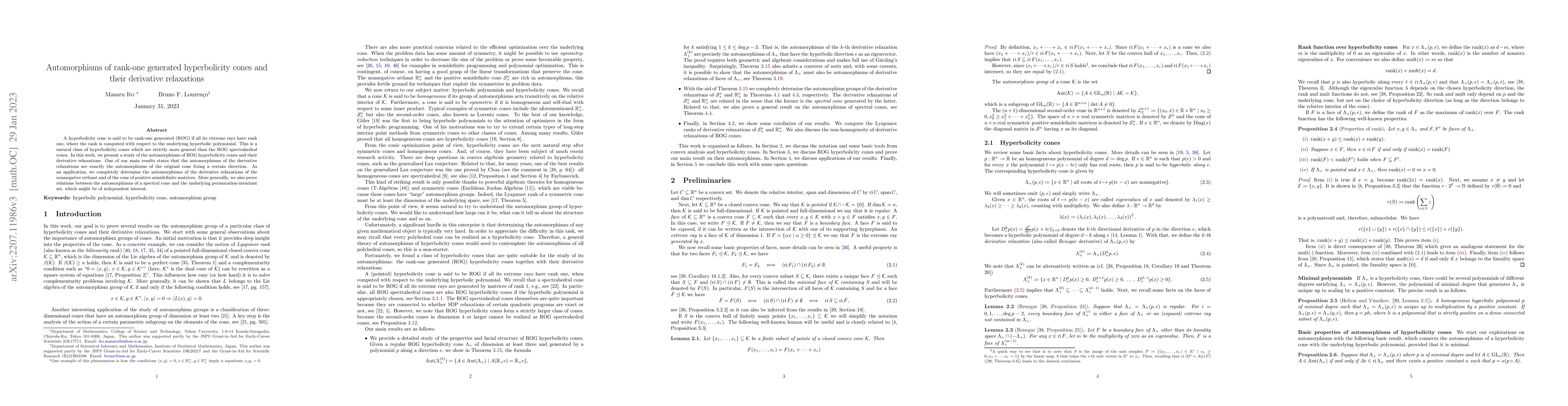 Thumbnail for Automorphisms of rank-one generated hyperbolicity cones and their
  derivative relaxations