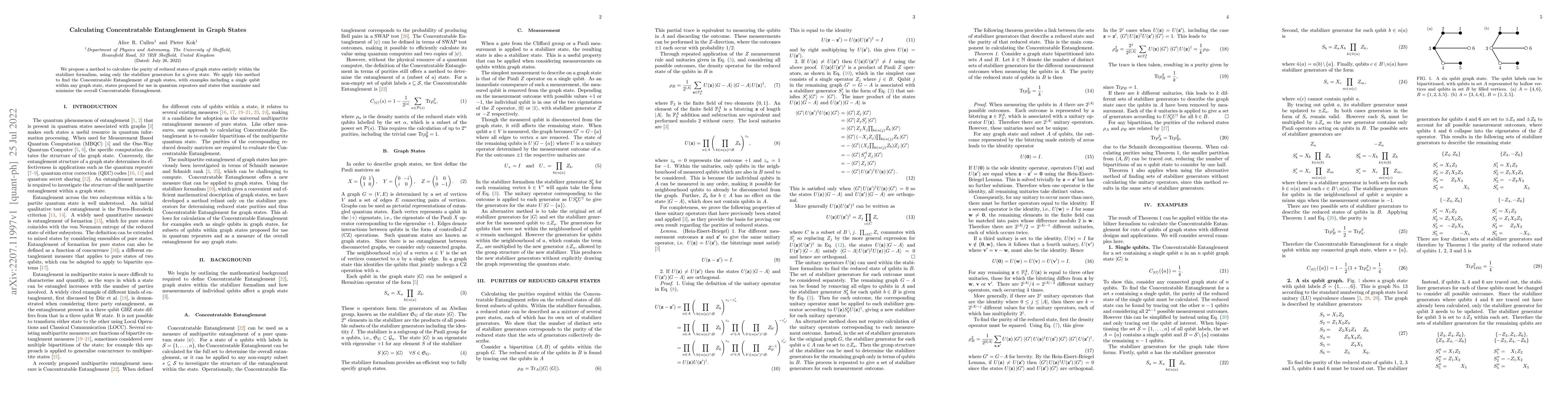 Thumbnail for Calculating Concentratable Entanglement in Graph States