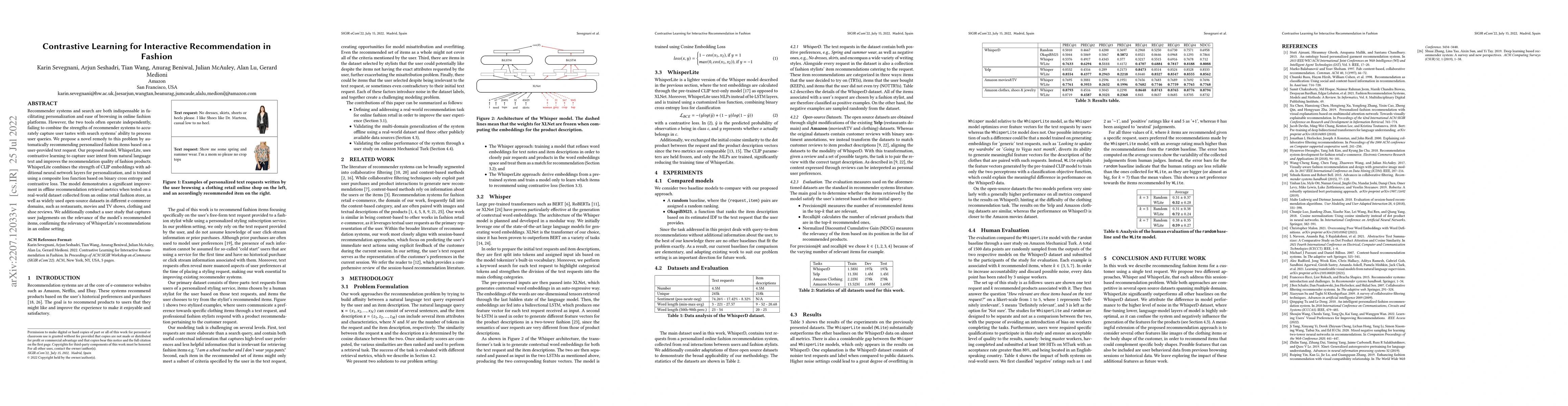 Thumbnail for Contrastive Learning for Interactive Recommendation in Fashion