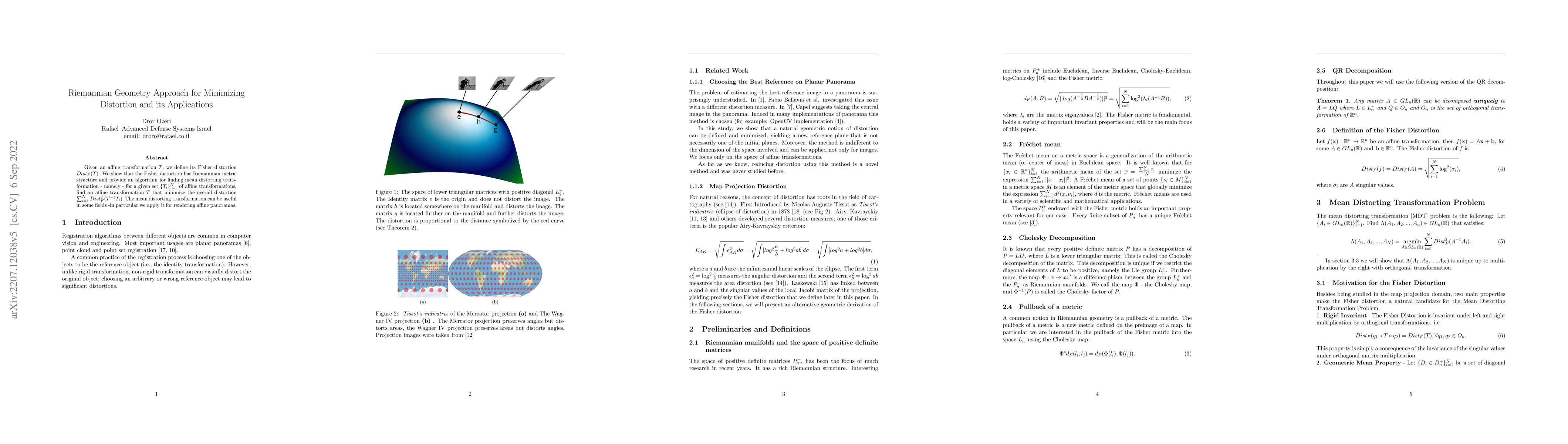 Thumbnail for Riemannian Geometry Approach for Minimizing Distortion and its
  Applications